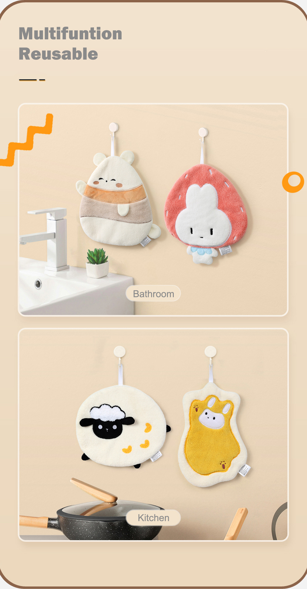 3D Cute Cartoon Hand Towel-7